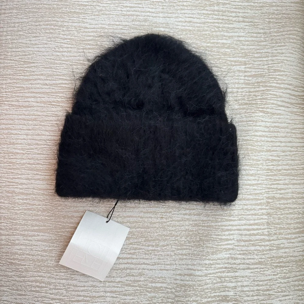 TOTEME Alpaca wool-blend Knit beanie Black - Picture 4 of 6